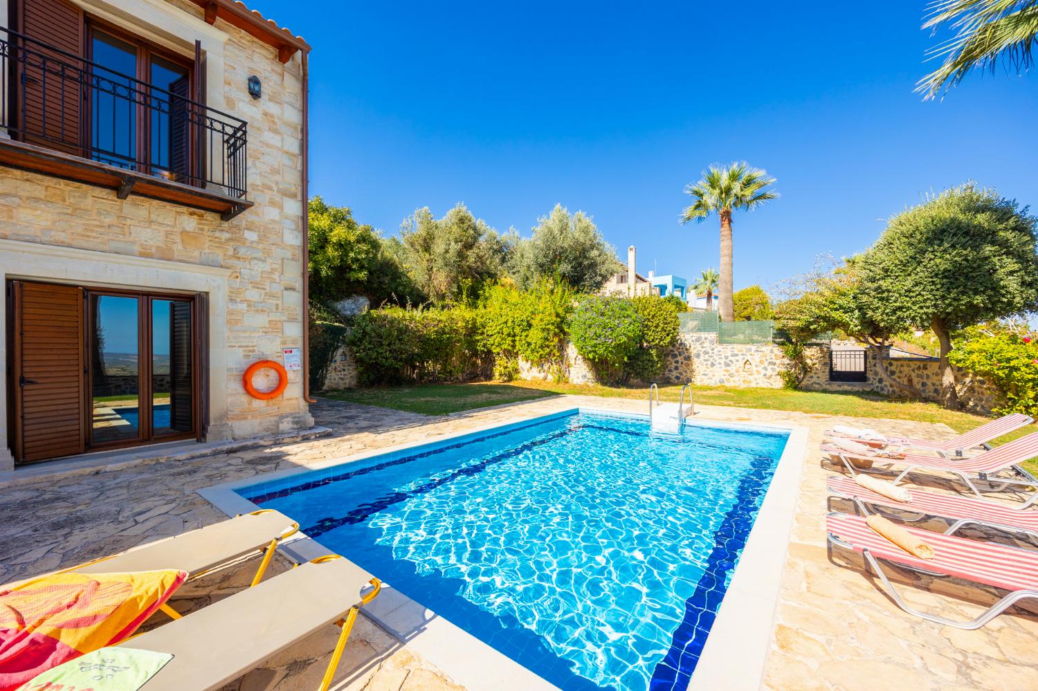 Private pool and terrace with sea views