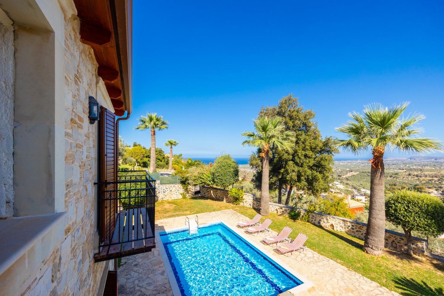 Private pool and terrace with sea views