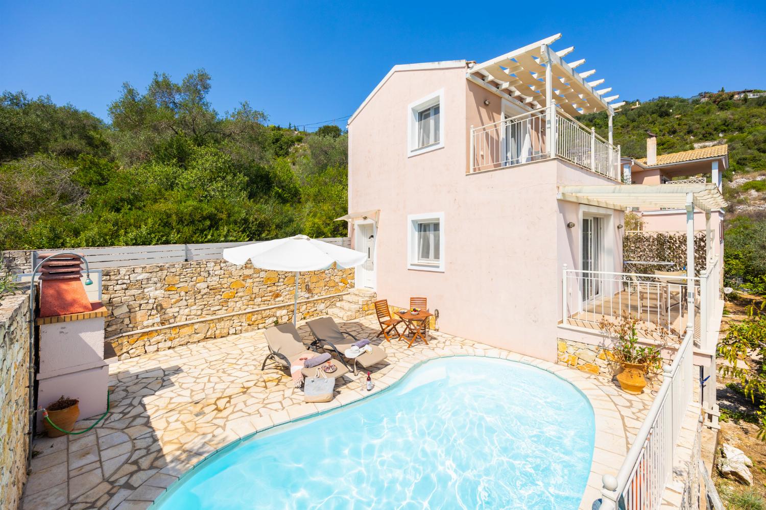,Beautiful villa with private pool and terrace with sea views