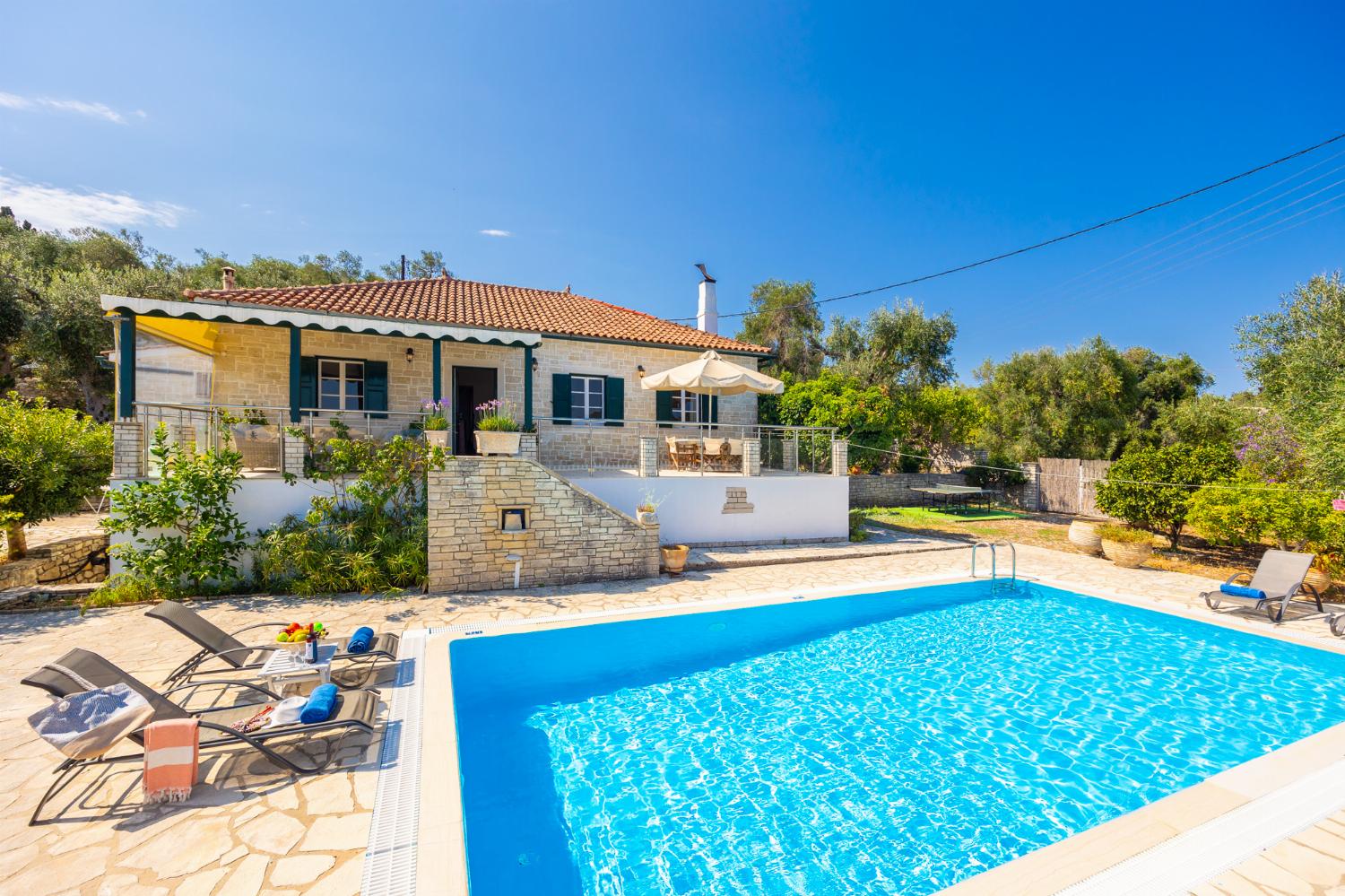 ,Beautiful villa with private pool and terrace with sea views