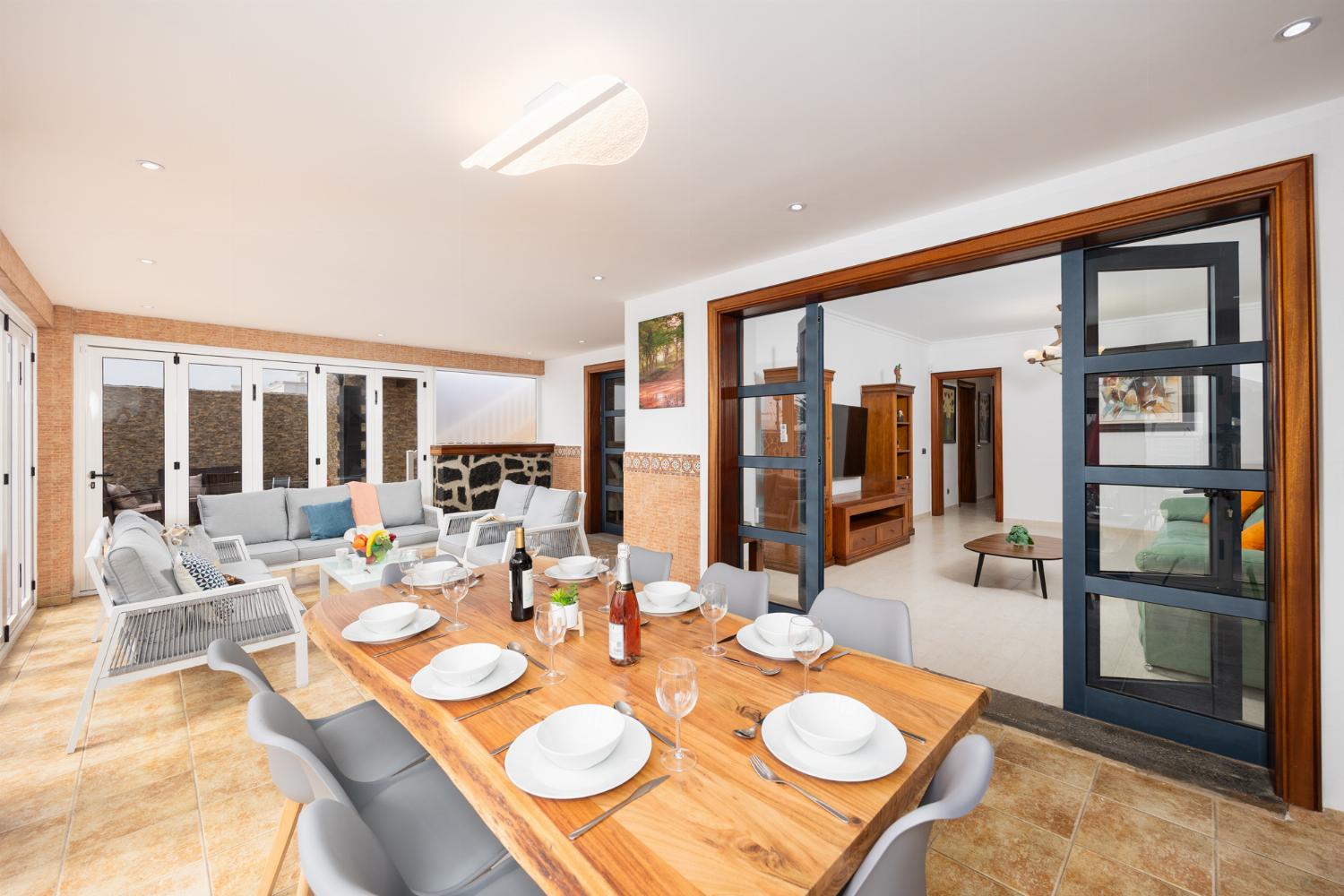 Sun room with dining area