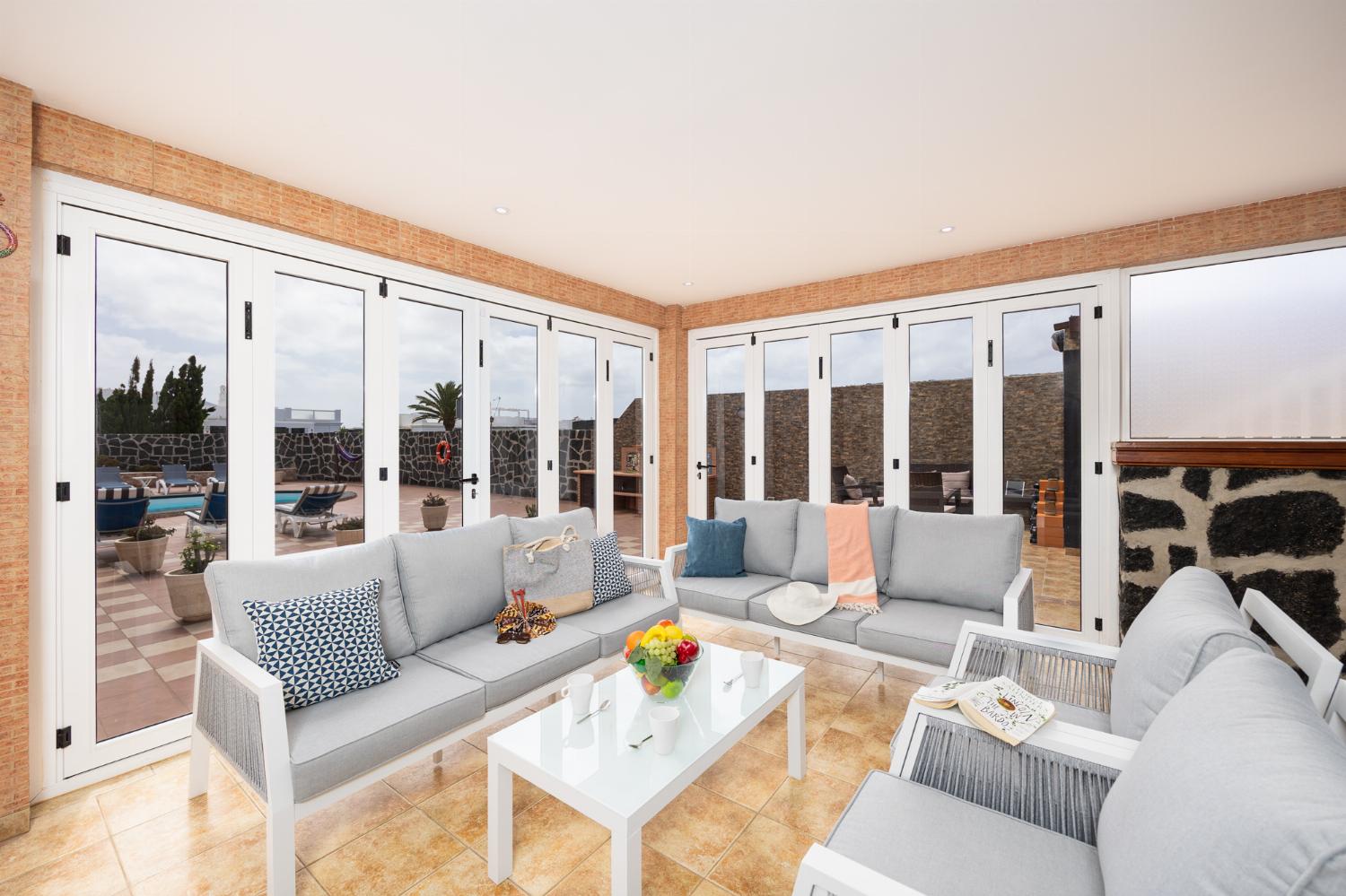 Sun room with dining area