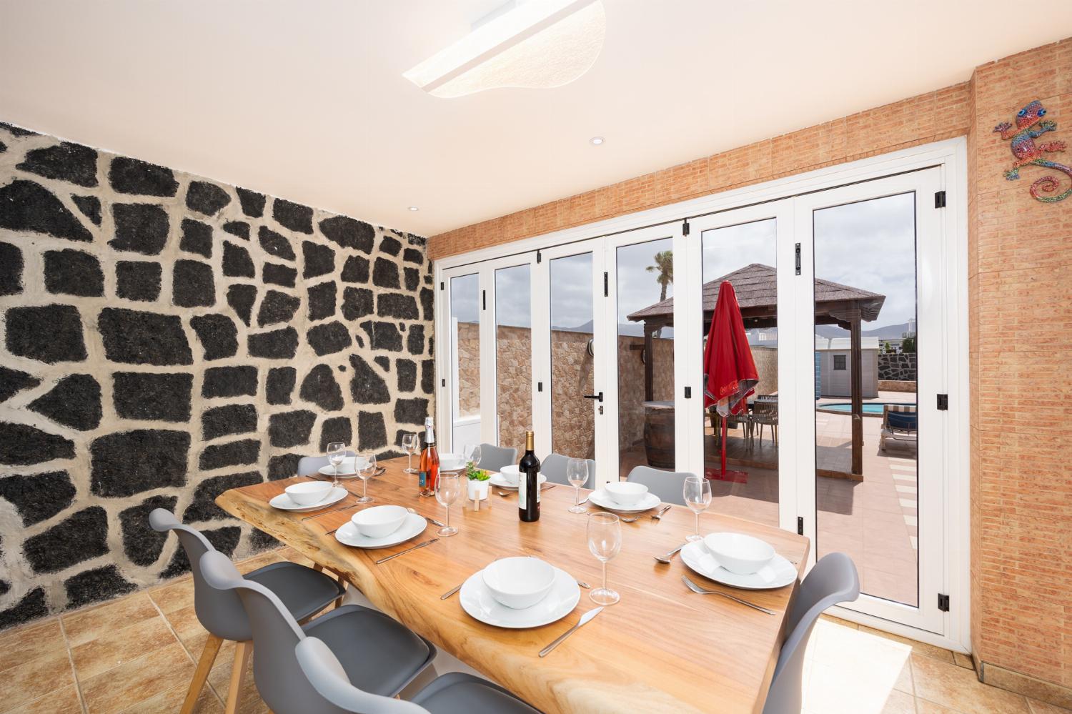 Sun room with dining area