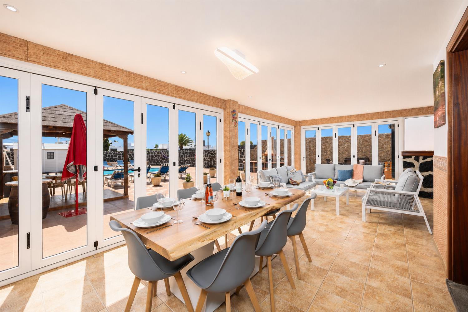 Sun room with dining area