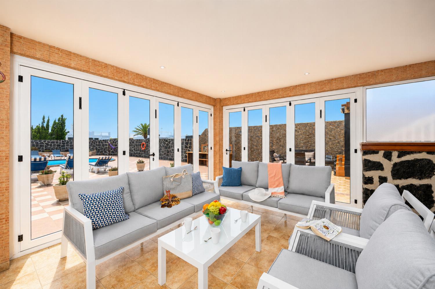 Sun room with dining area