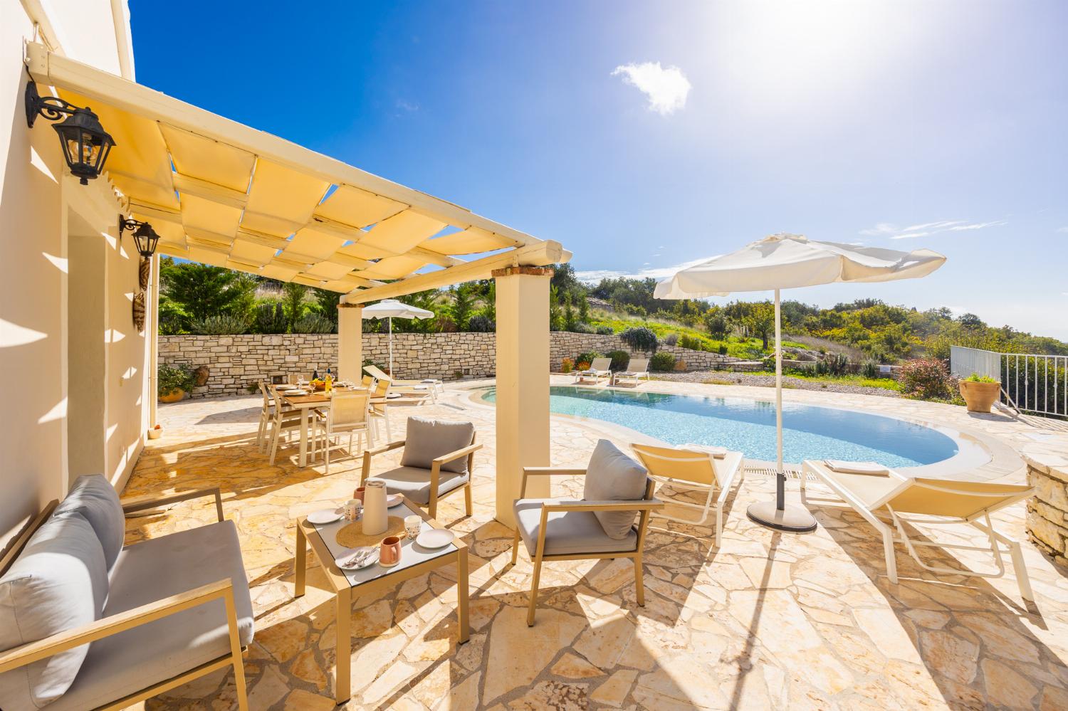 Private pool and terrace with views
