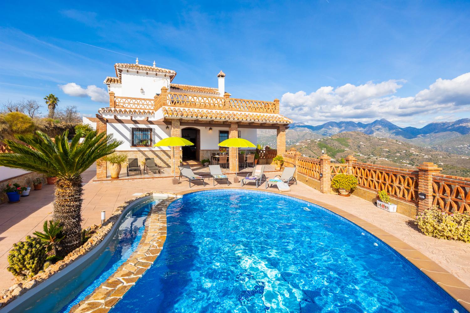 ,Beautiful villa with private pool and terrace with panoramic sea views