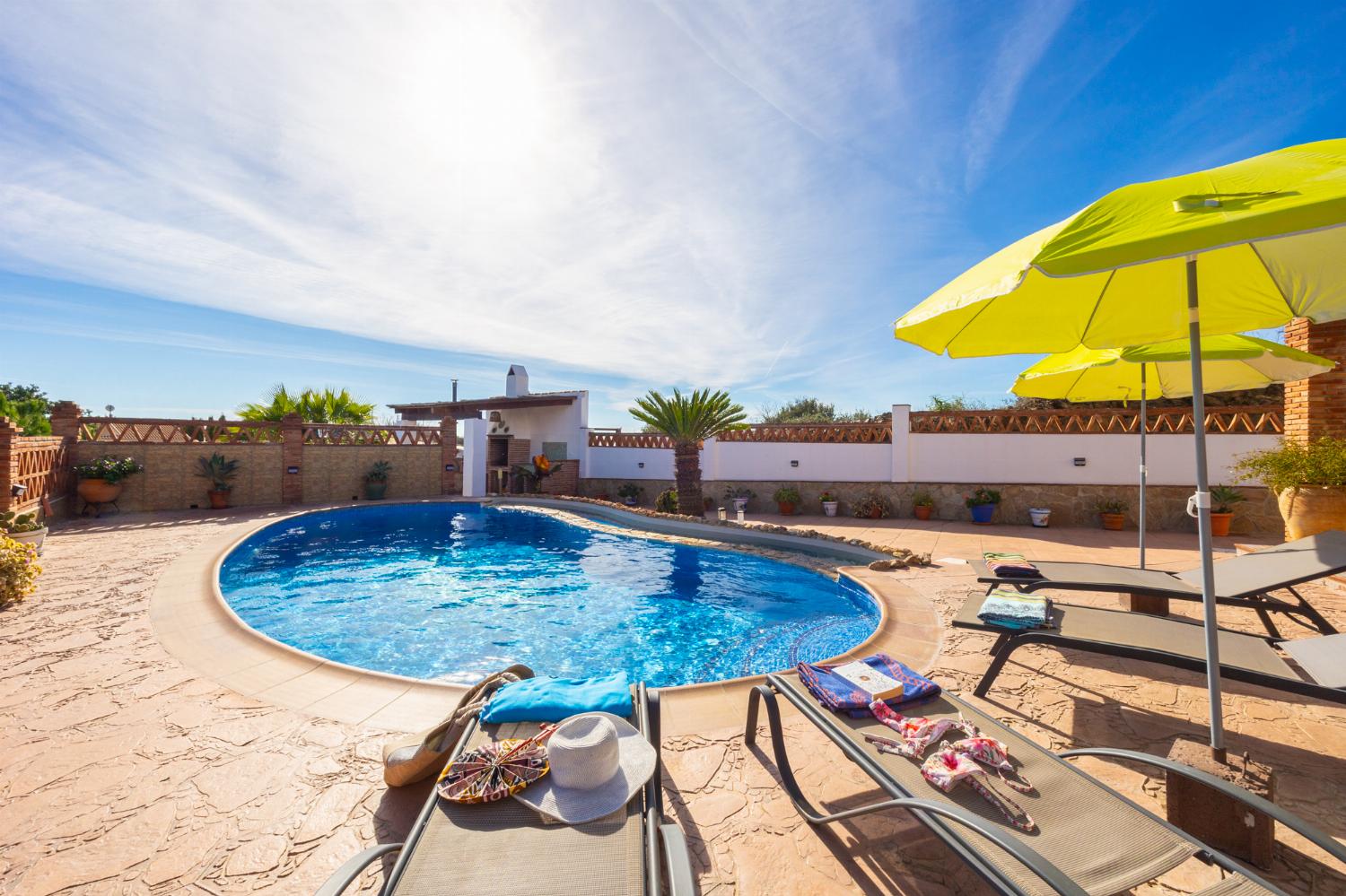 Private pool and terrace with panoramic sea views