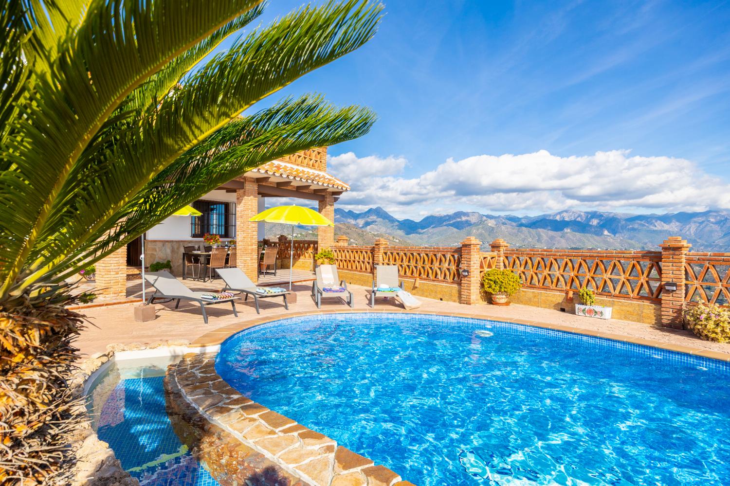 Private pool and terrace with panoramic sea views
