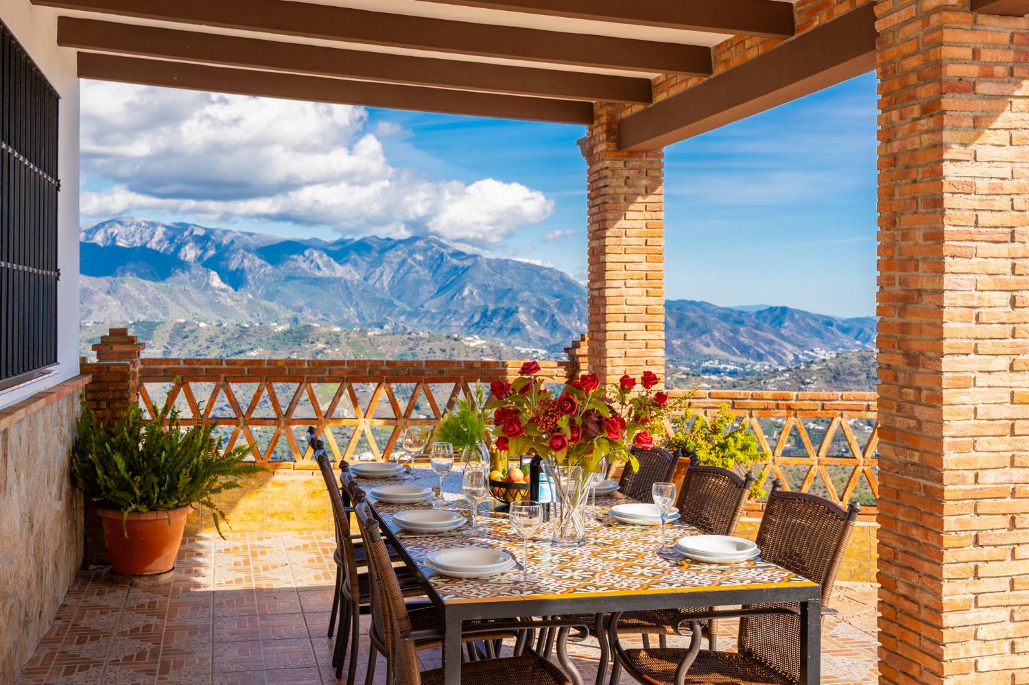 Sheltered terrace area with sea views