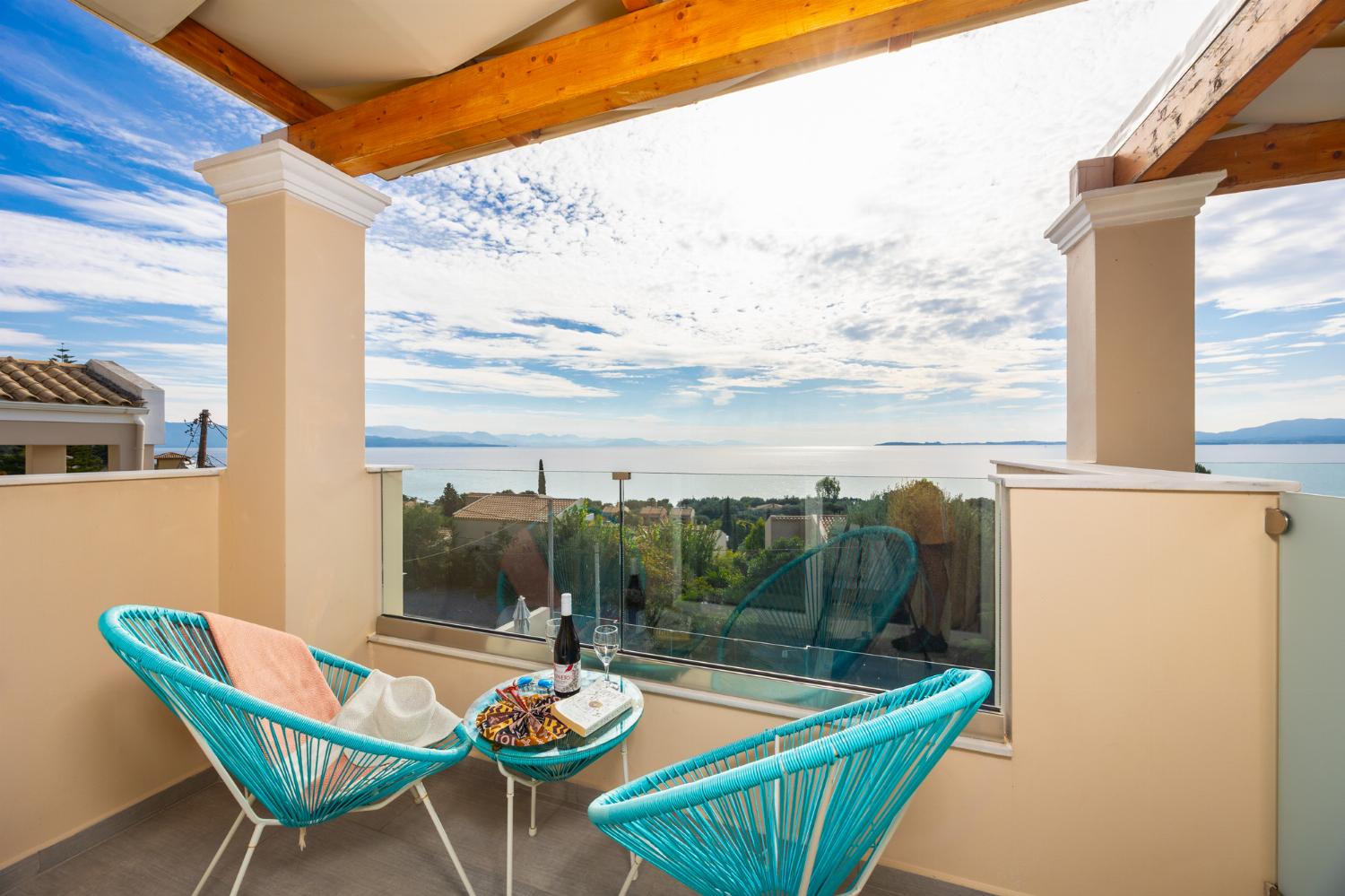 Balcony with sea views
