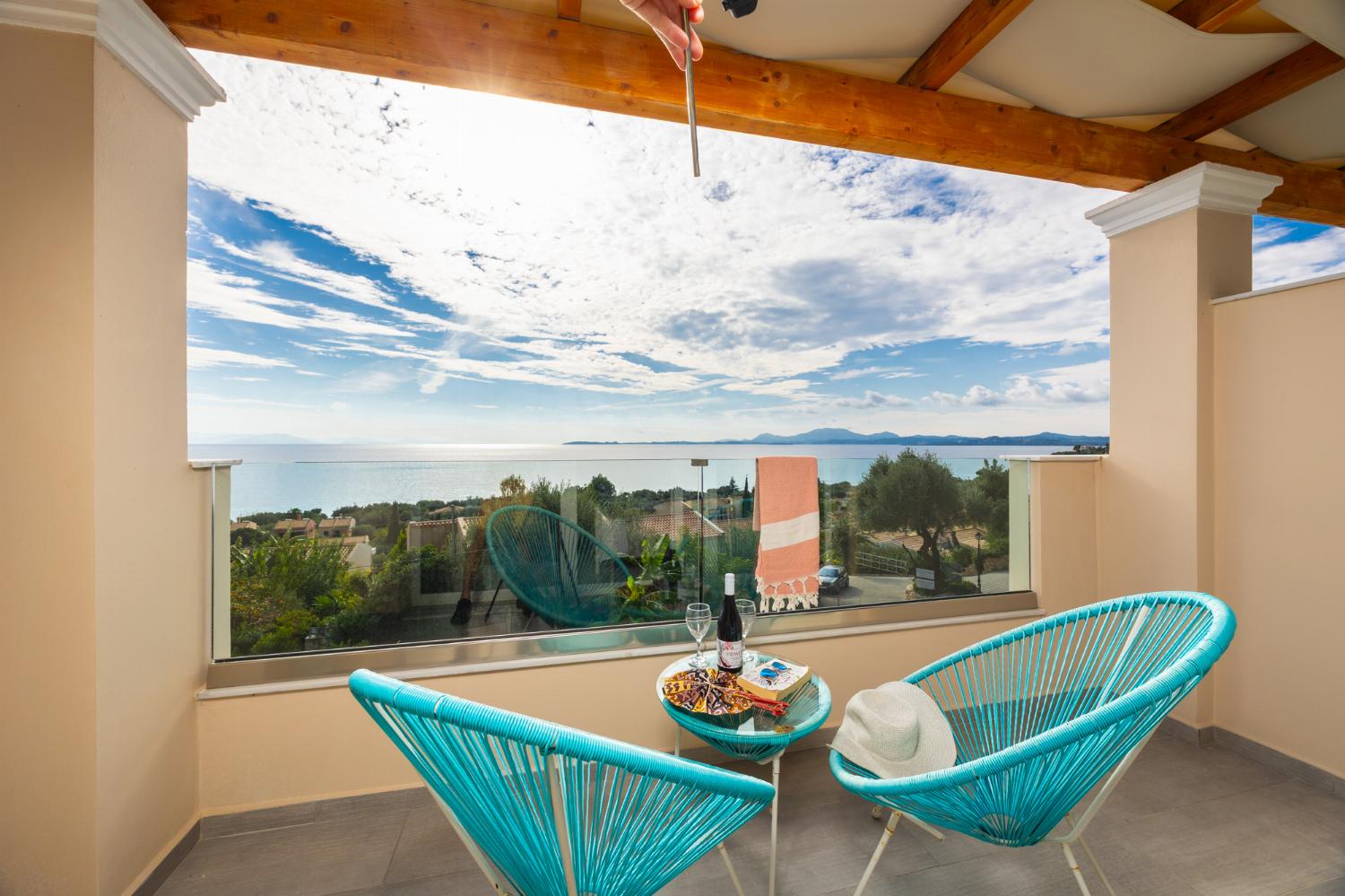 Balcony with sea views