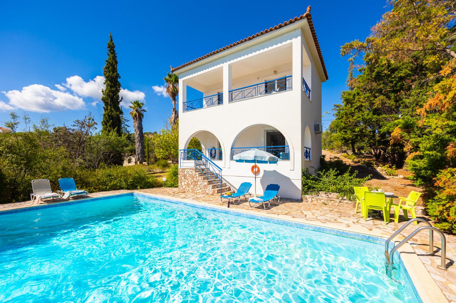 ,Beautiful villa with private pool and terrace with sea views