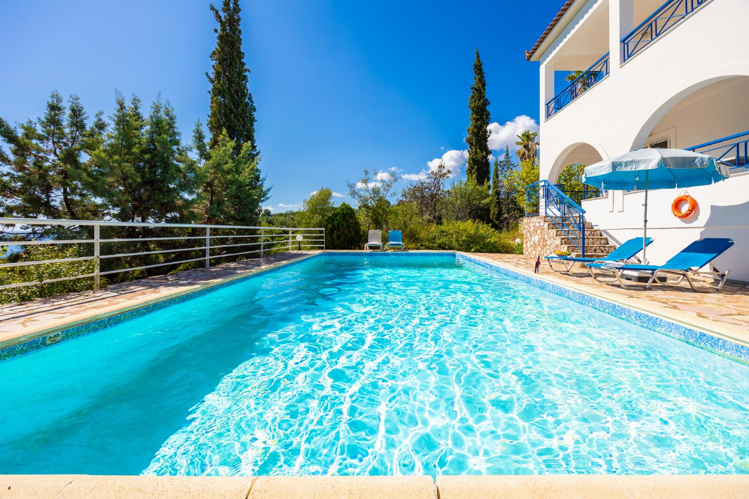 Private pool and terrace with sea views