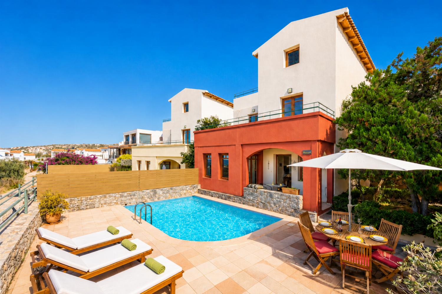 ,Beautiful villa with private pool and terrace with sea views