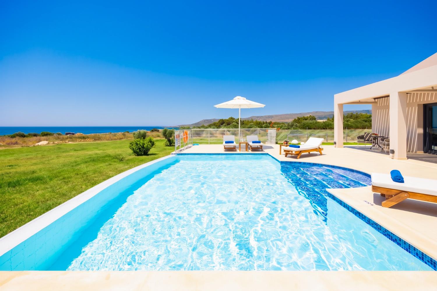Private pool and terrace with sea views