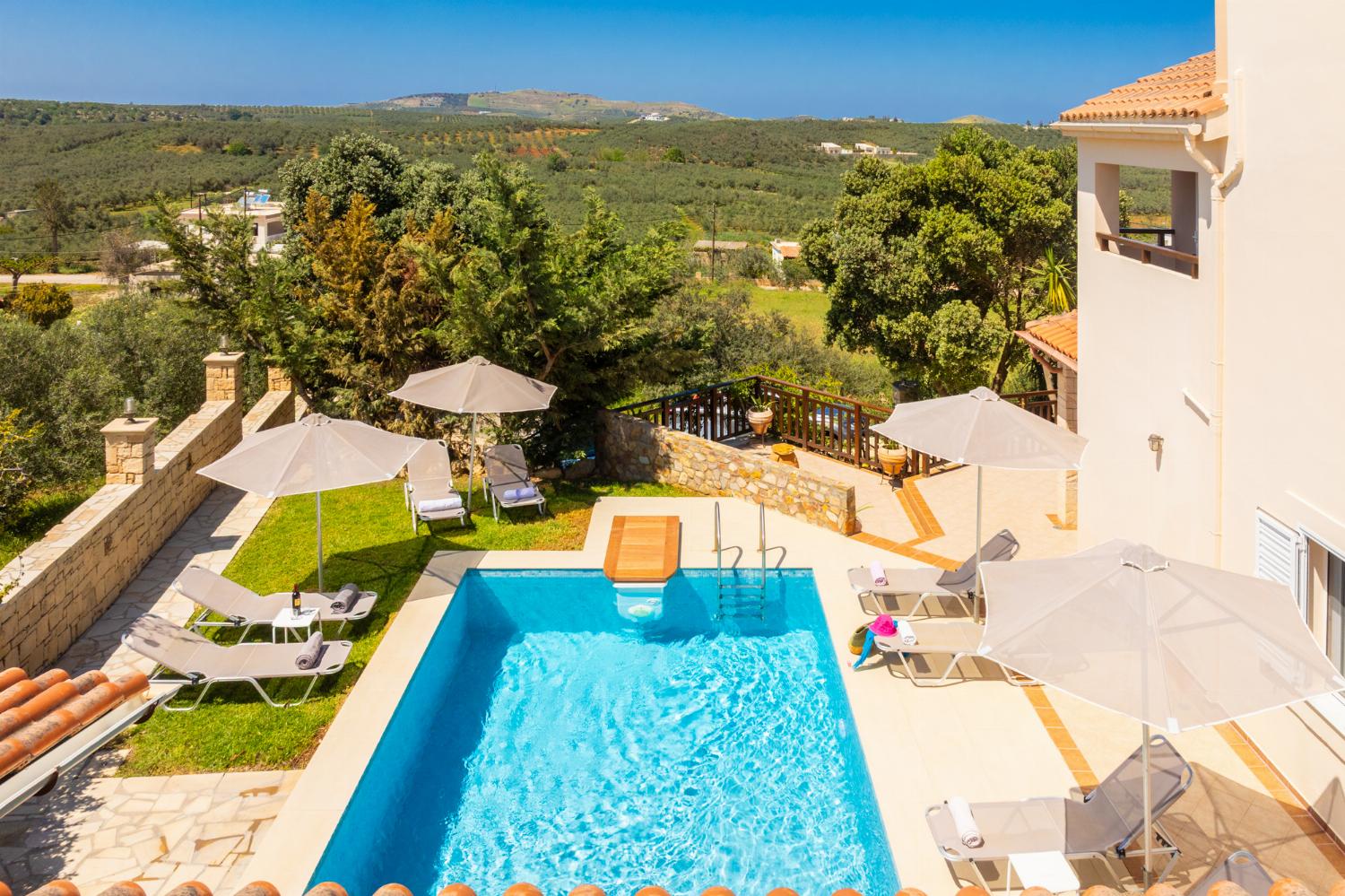 Private pool, terrace, and garden