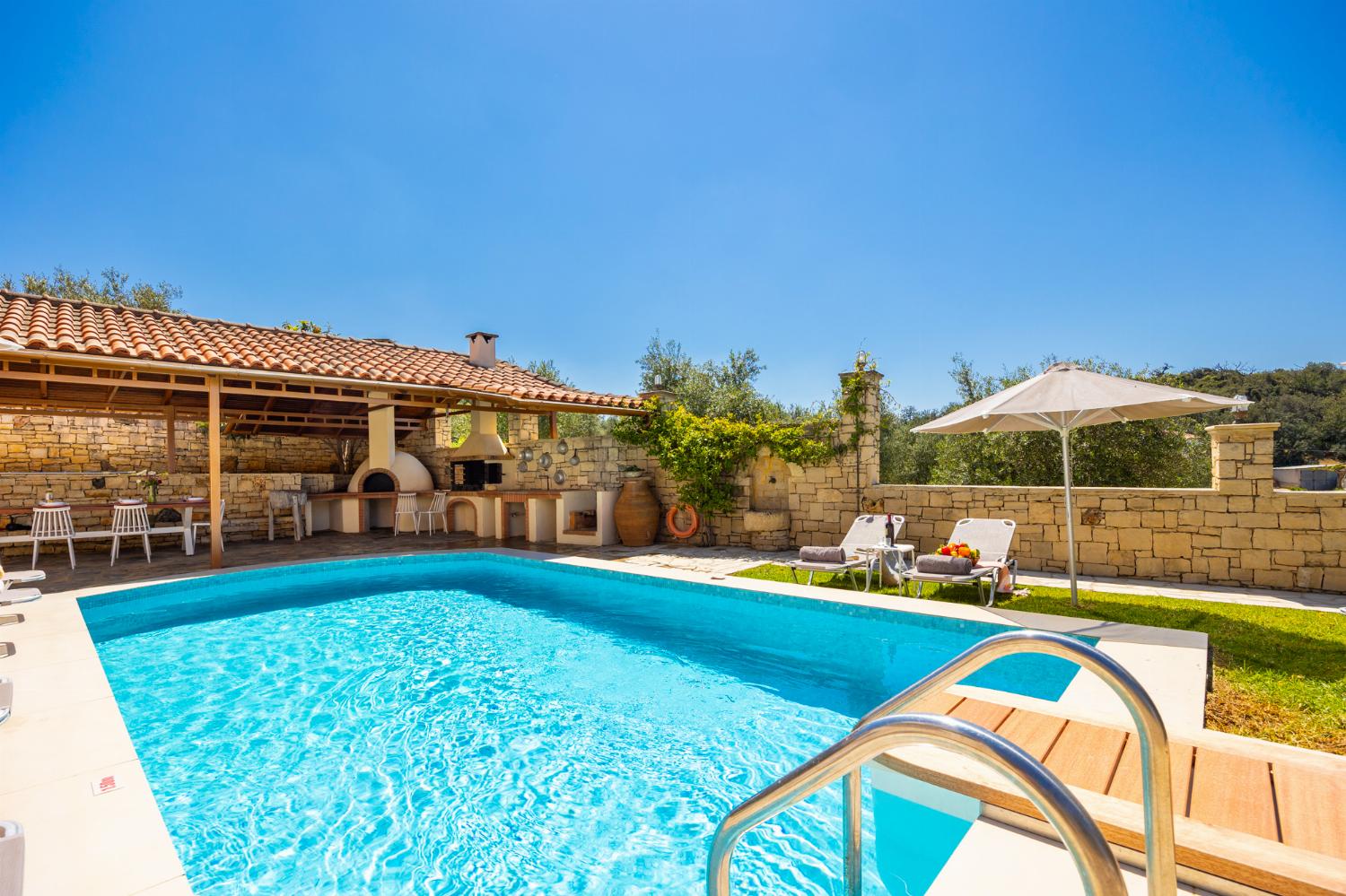 Private pool, terrace, and garden