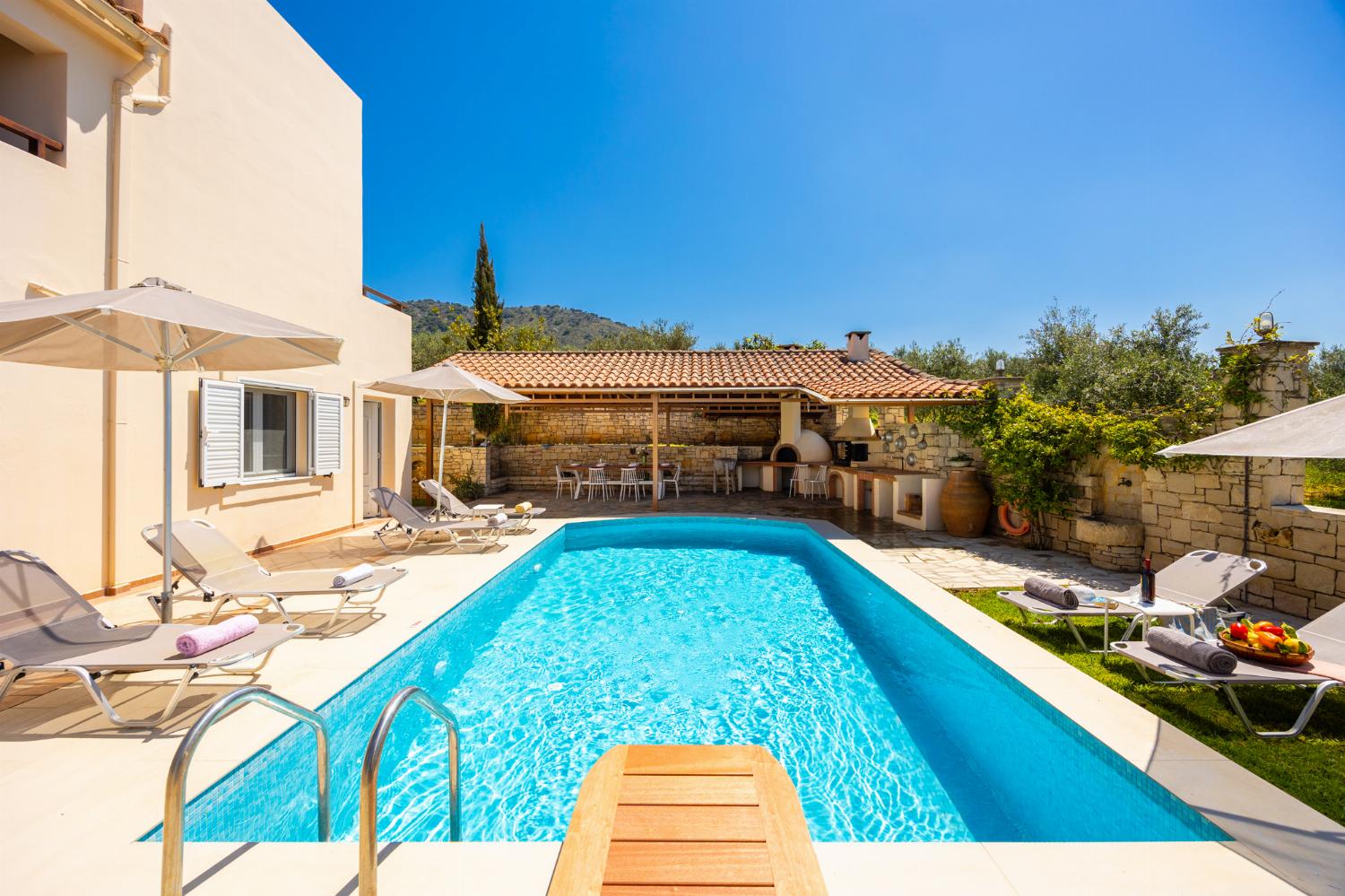 Private pool, terrace, and garden