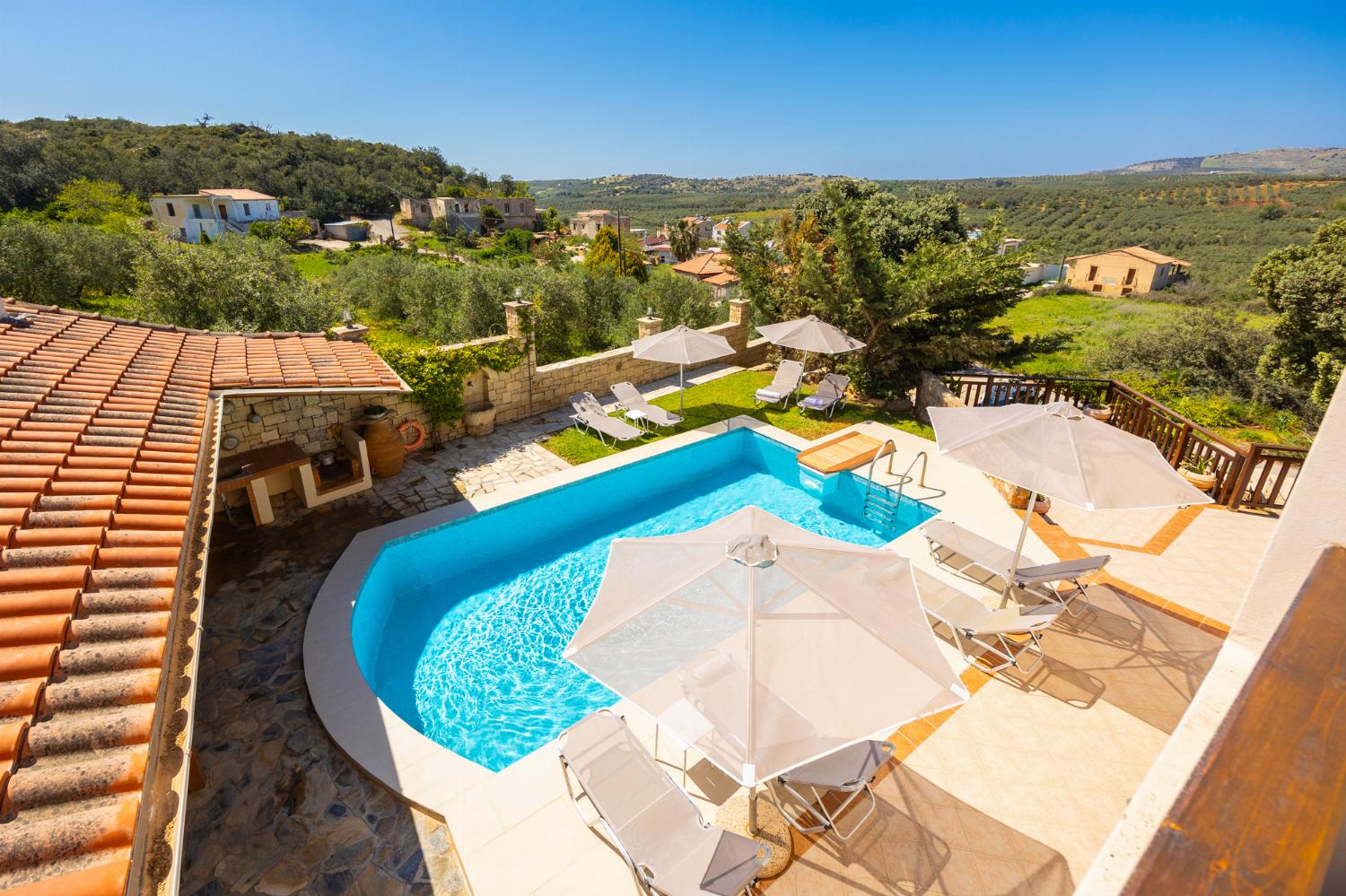 Private pool, terrace, and garden