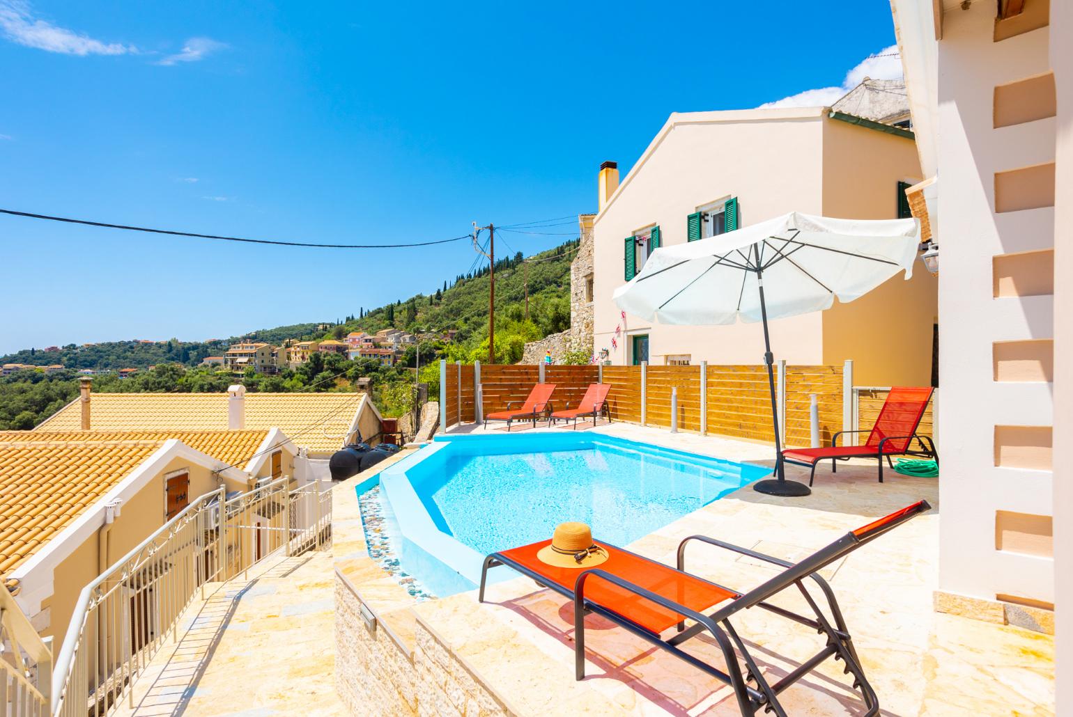 Private infinity pool and terrace with sea views