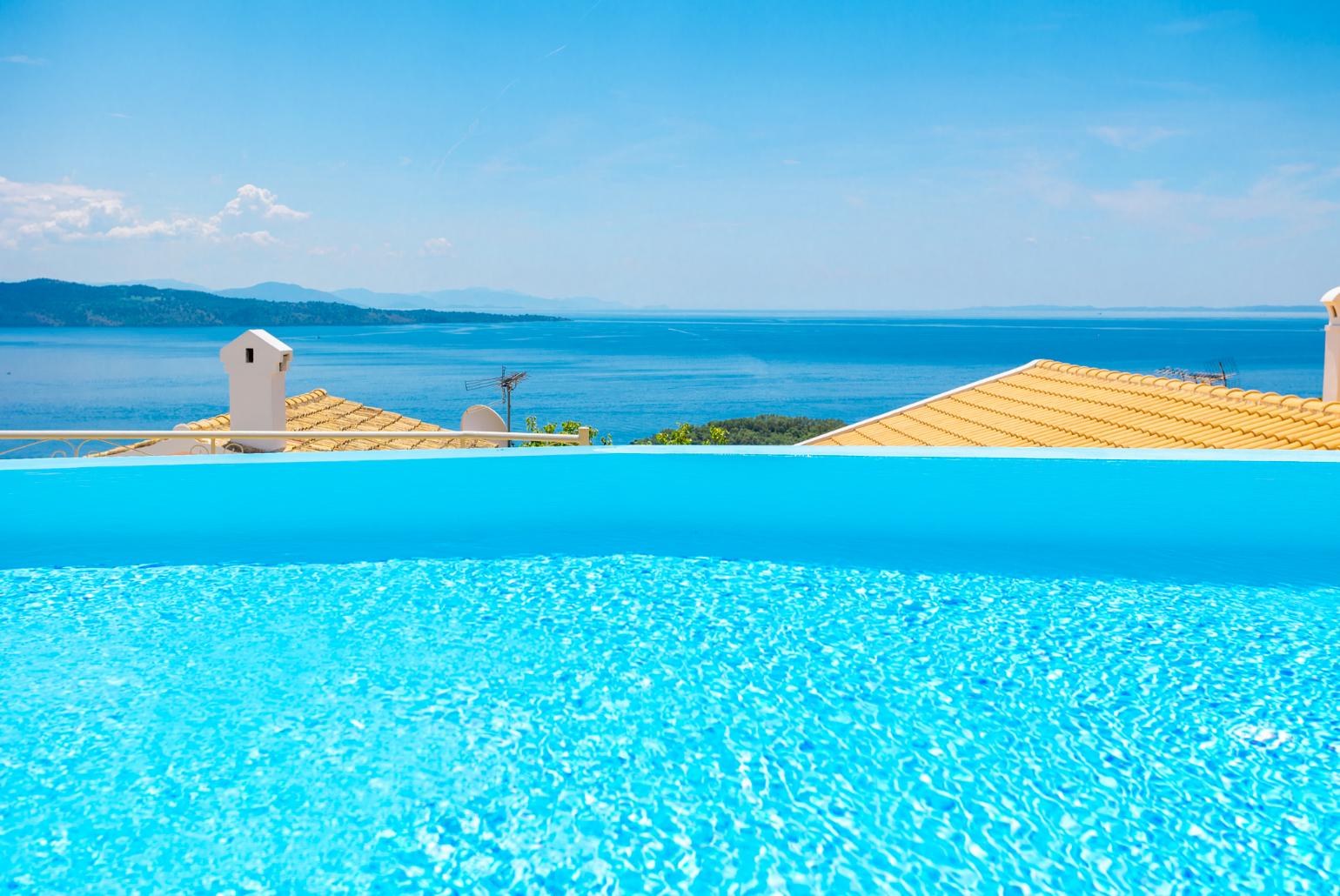 ,Private infinity pool and terrace with sea views