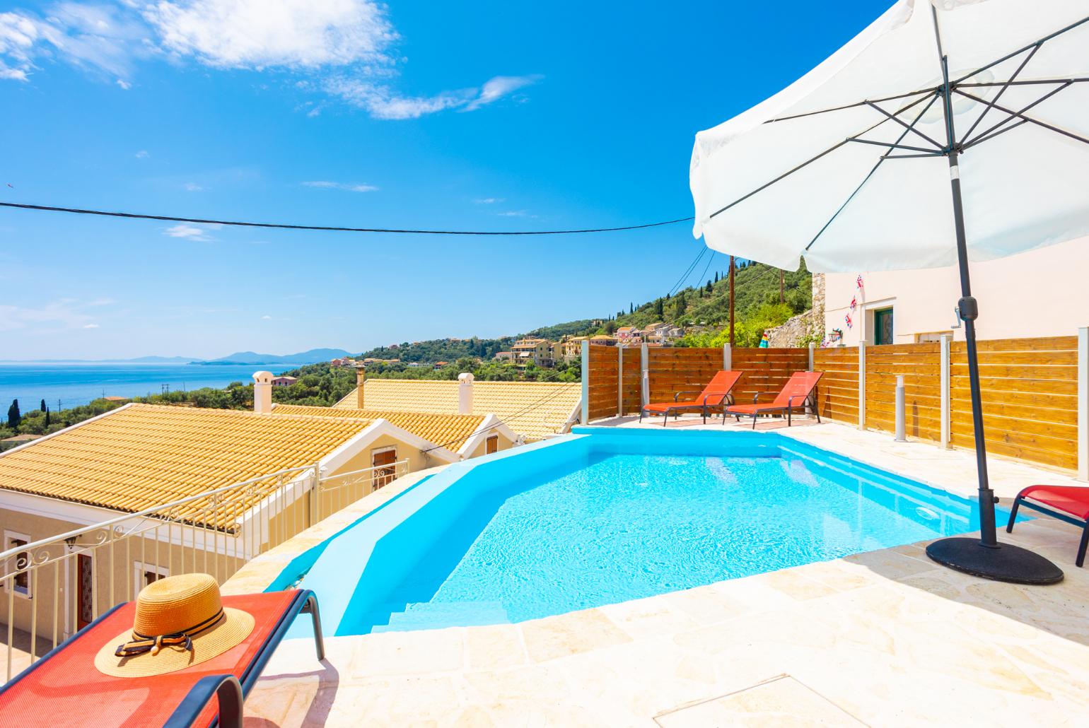 Private infinity pool and terrace with sea views