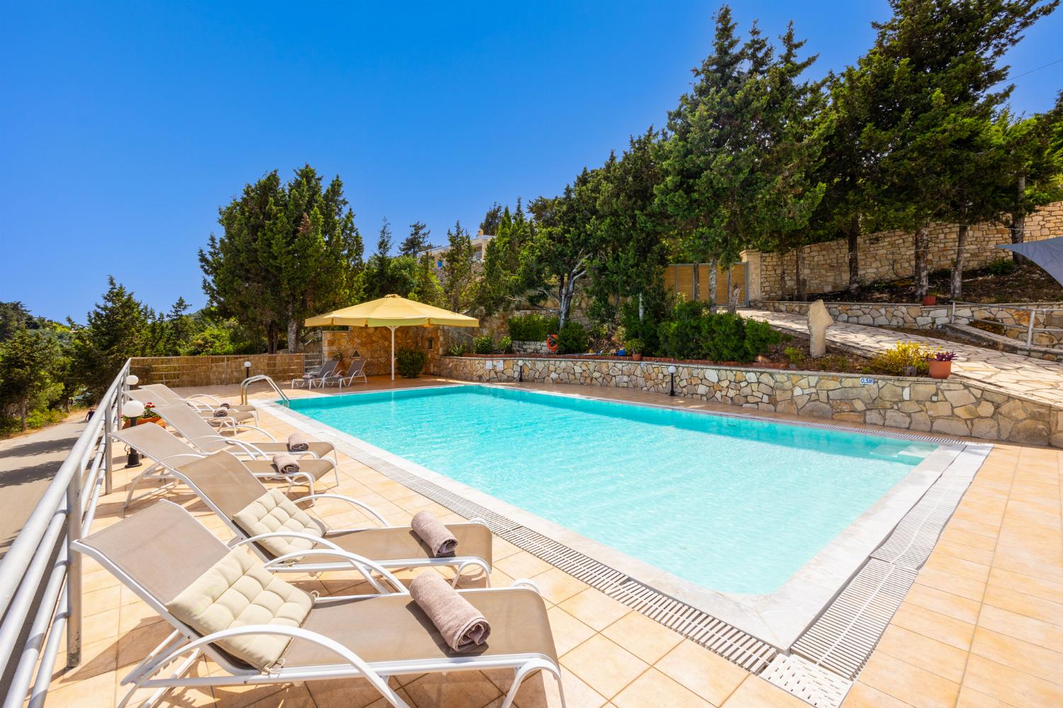 Private pool and terrace with panoramic sea views