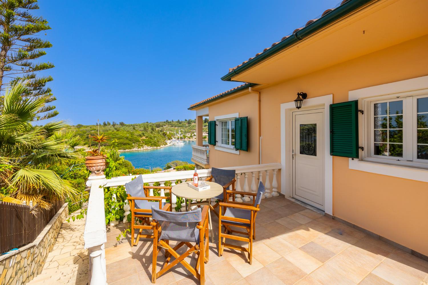 Upper terrace area with sea views