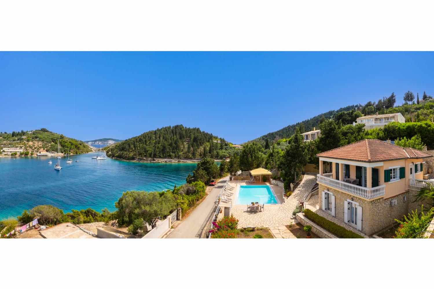 Aerial view of villa