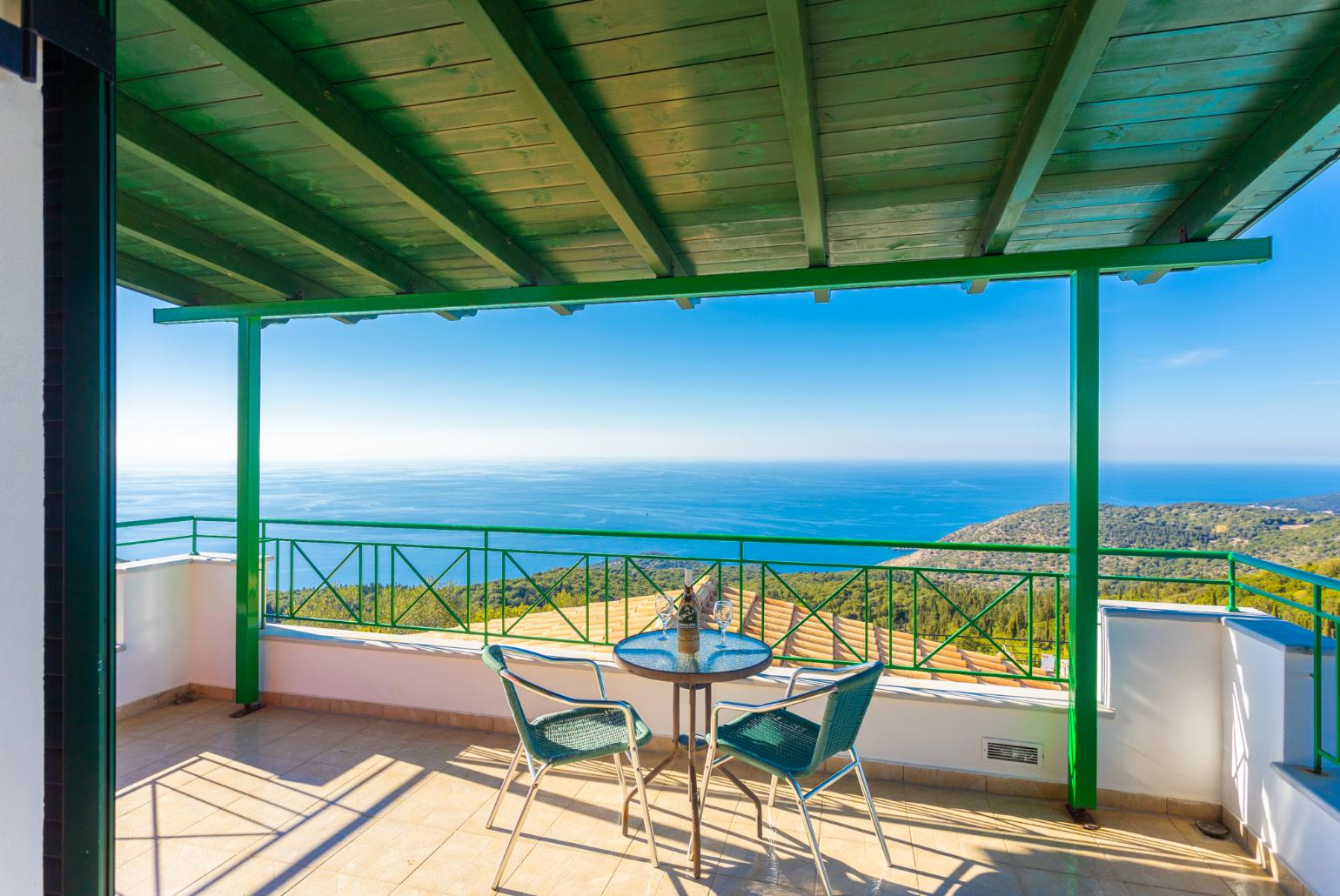 Upper terrace area with panoramic sea views