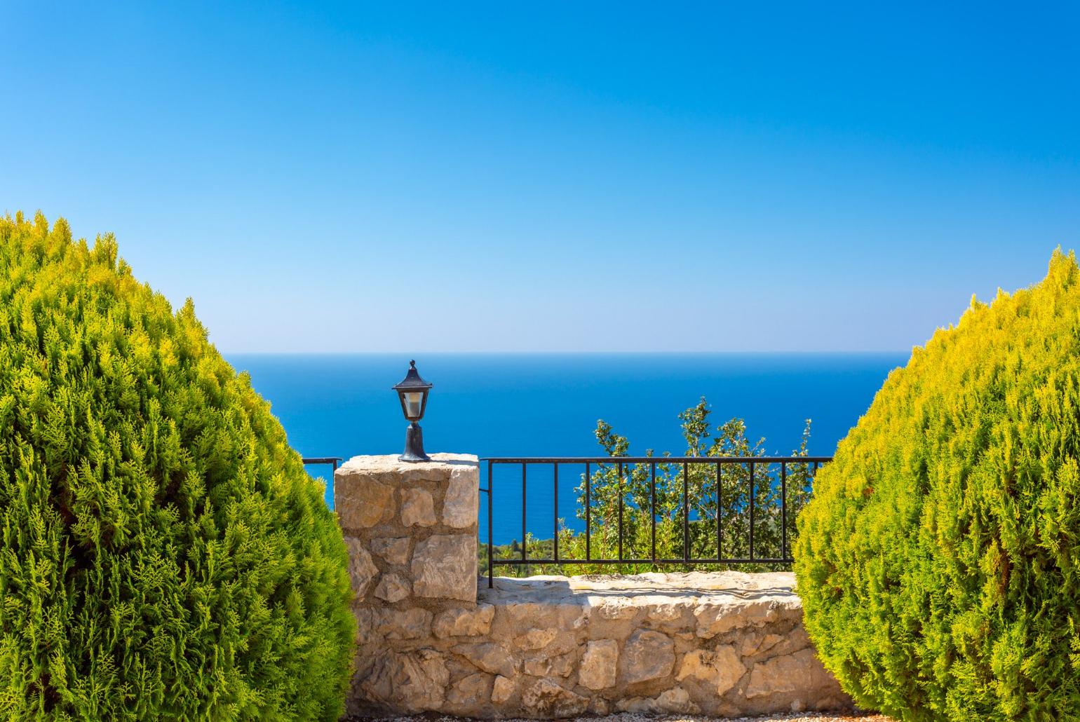 Terrace with panoramic sea views