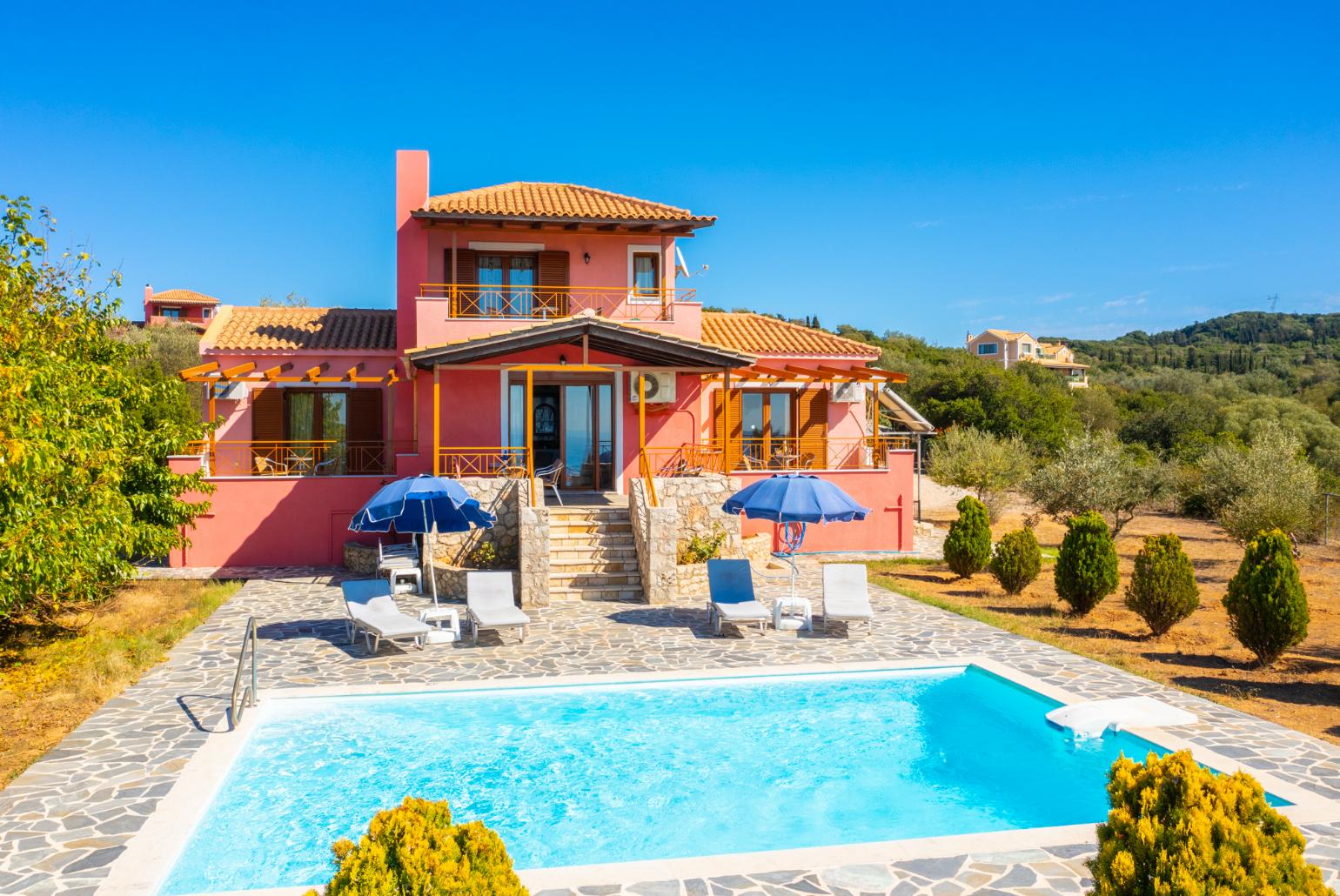 Beautiful villa with private pool, terrace, and garden with panoramic sea views