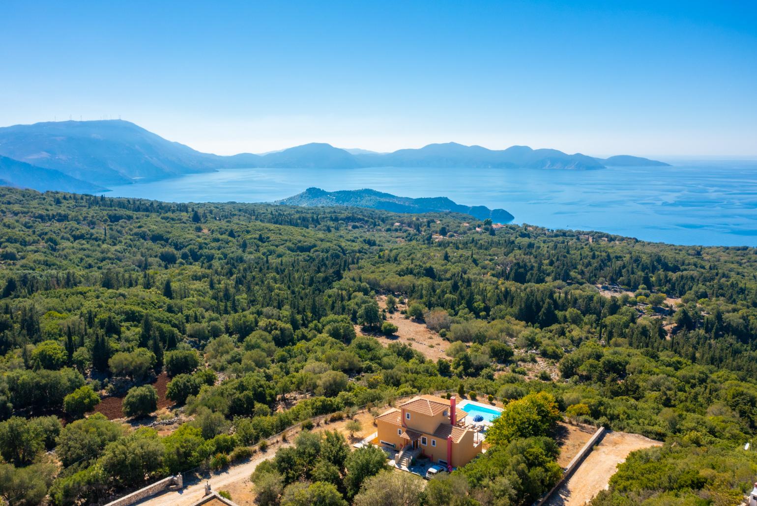 Aerial view of Villa Aetos