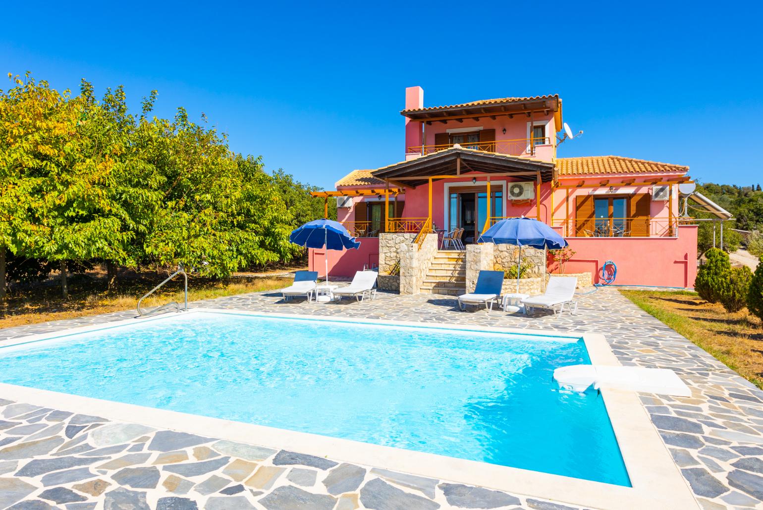 Beautiful villa with private pool, terrace, and garden with panoramic sea views