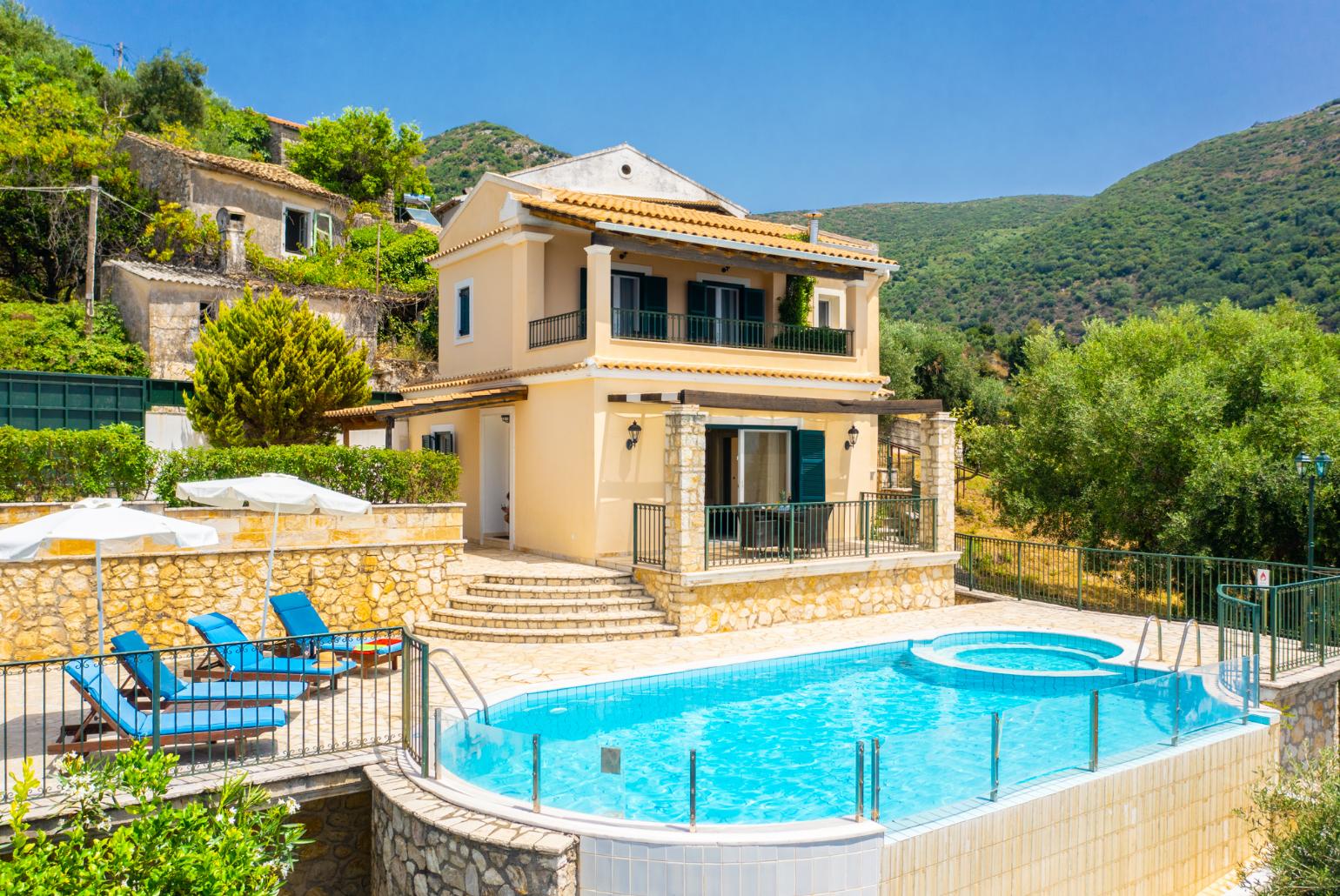 ,Beautiful villa with private infinity pool and terrace with panoramic sea views