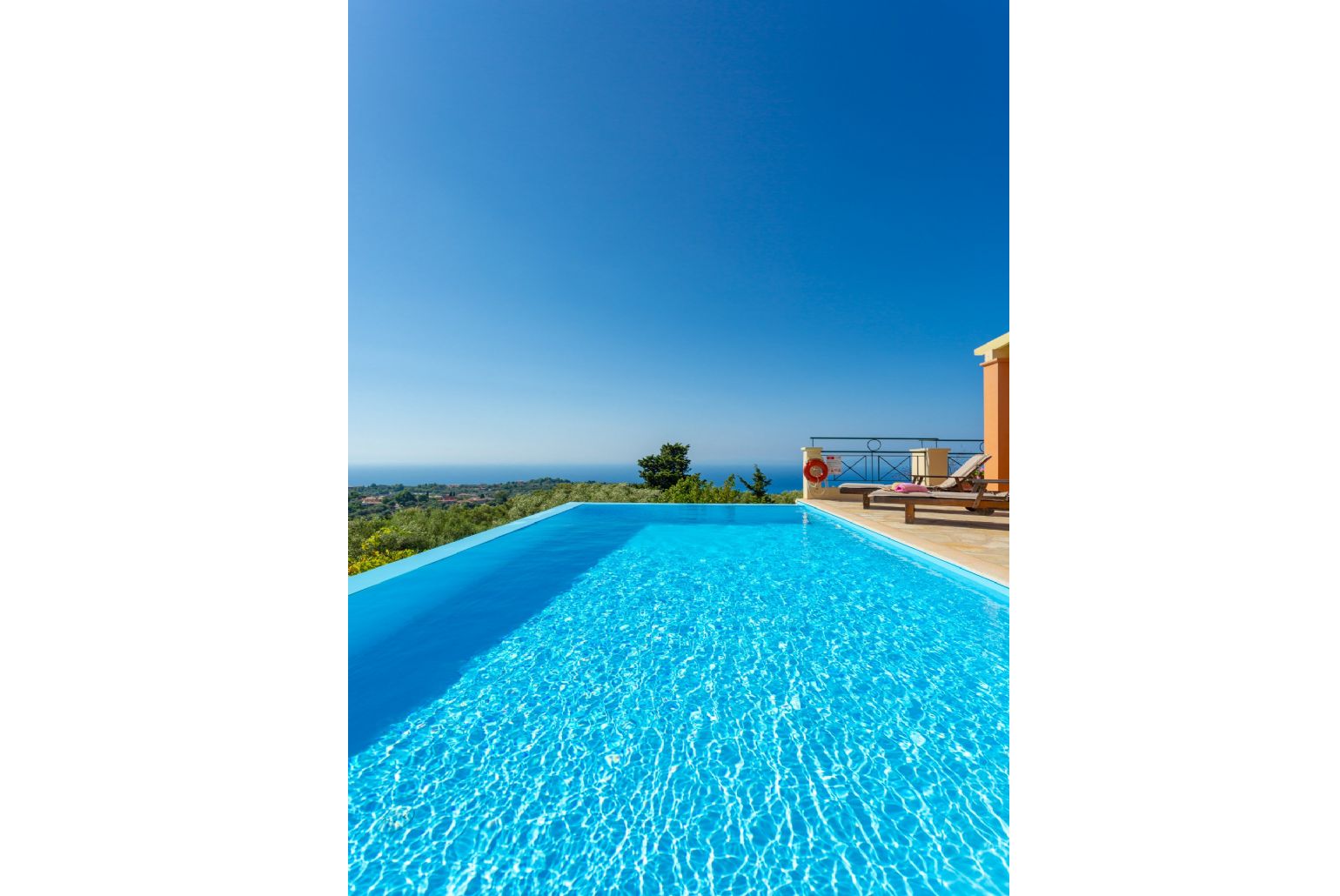 Private infinity pool with panoramic sea views
