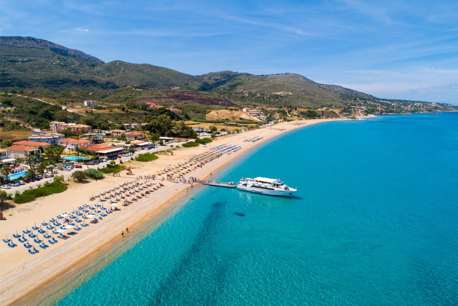 Crystal clear waters at Skala Beach